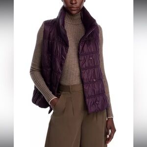 Eileen Fisher Stand Collar Ruched Vest in Violet, Size 1X